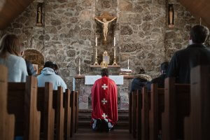 Priest offering Mass
